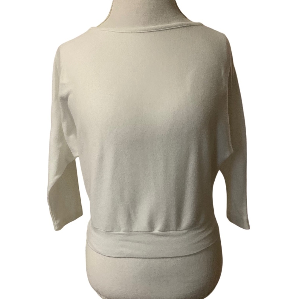 VINTAGE Jane Colby White 3/4 sleeve shirt - Picture 3 of 9